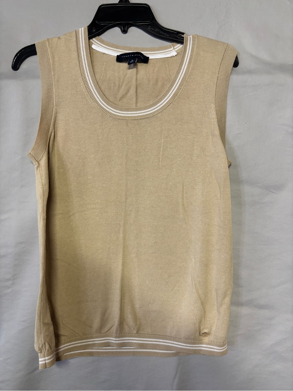 Tommy HilfigeCream Sleeveless Knit Shell Sweater
